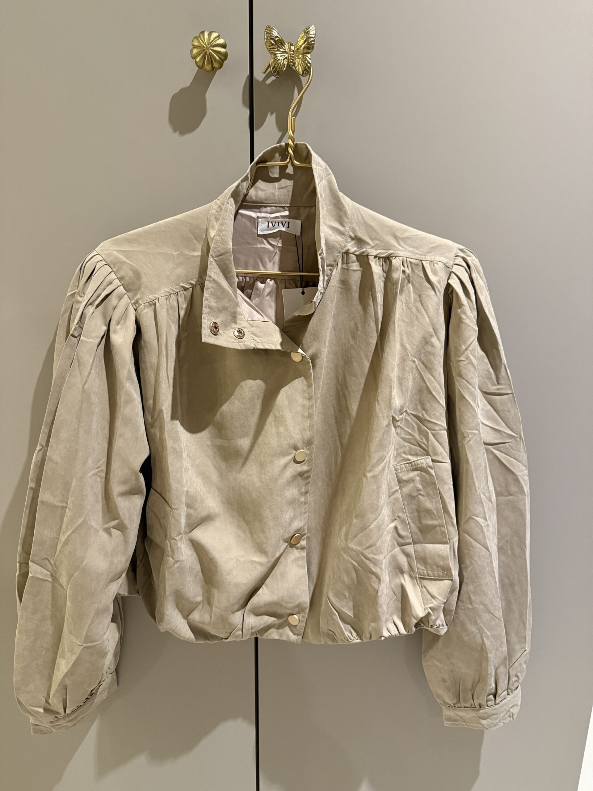 Bomberjack Simone in Suede Look zandkleurig - Afbeelding 3