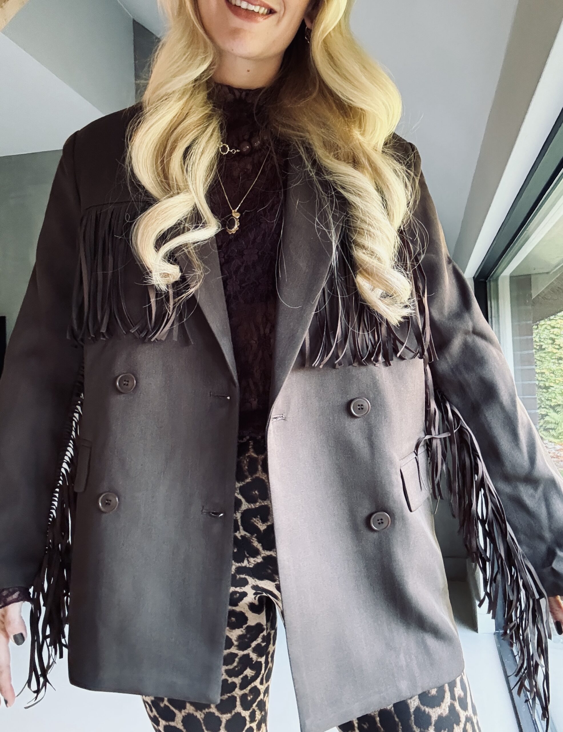 Blazer met Franje Bohème Chocolade bruin - Afbeelding 3