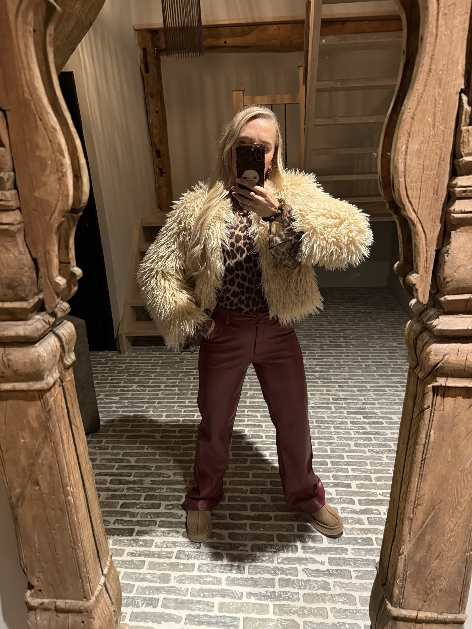 Faux Leather Broek Tess Bordeaux - Afbeelding 2