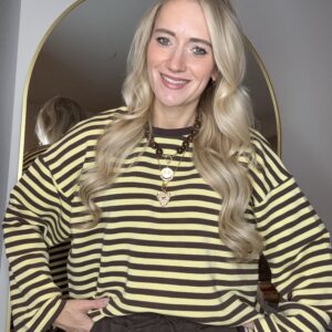 Gestreepte Longsleeve Candy geel/bruin