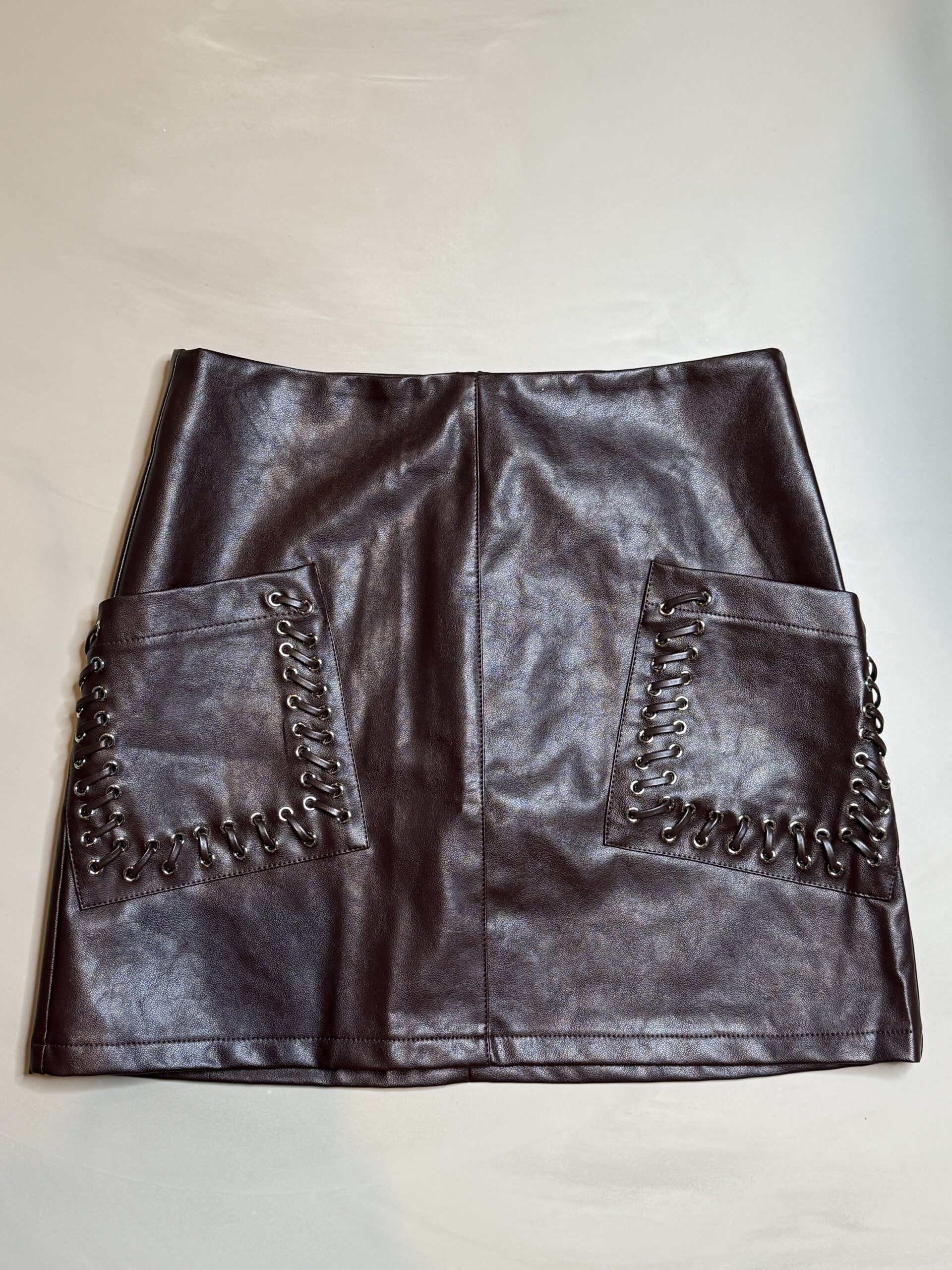 Bruin Faux Leather Rokje