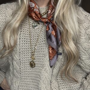 Paisley oranje/bruin sjaaltje