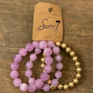 Lila armband set van 3