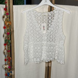 Witte Kanten Top – Boho Chic 🤍✨