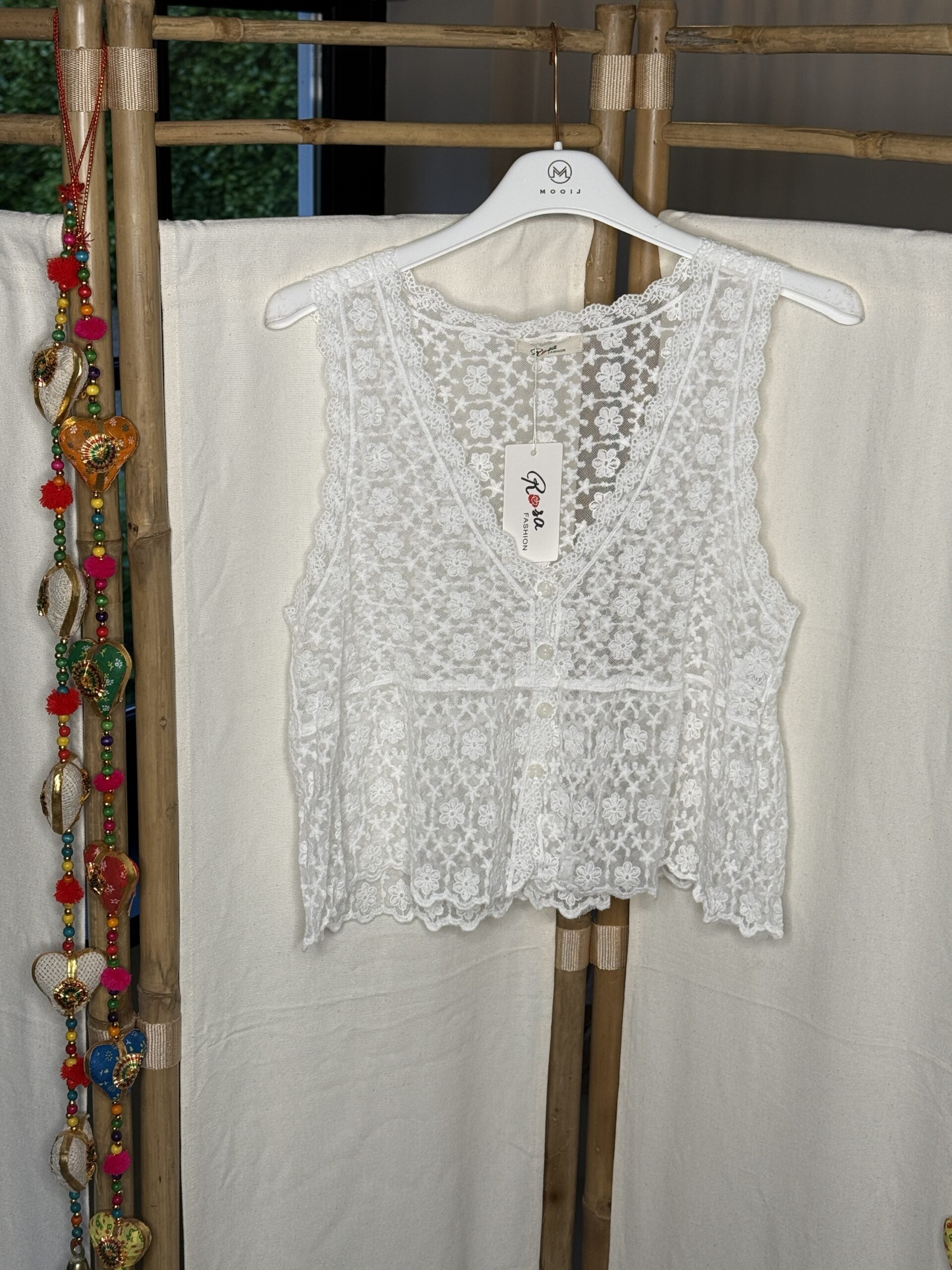 Witte Kanten Top – Boho Chic 🤍✨
