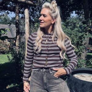STRIPED LOVE , BRUIN/BEIGE🤎🤍
